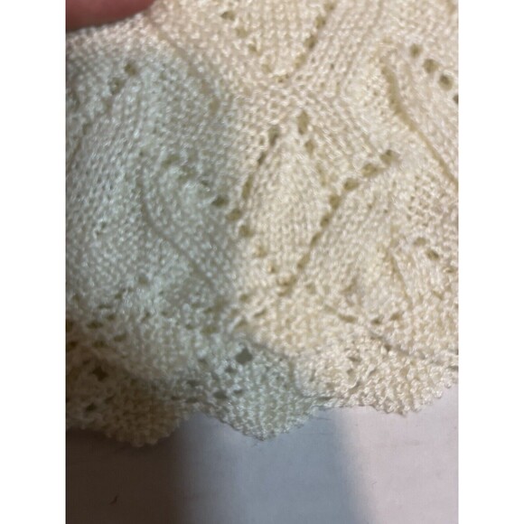 Vintage Billie Jo Women’s Sweater Lacy Knit Lightweight Ivory Medium - Picture 6 of 11
